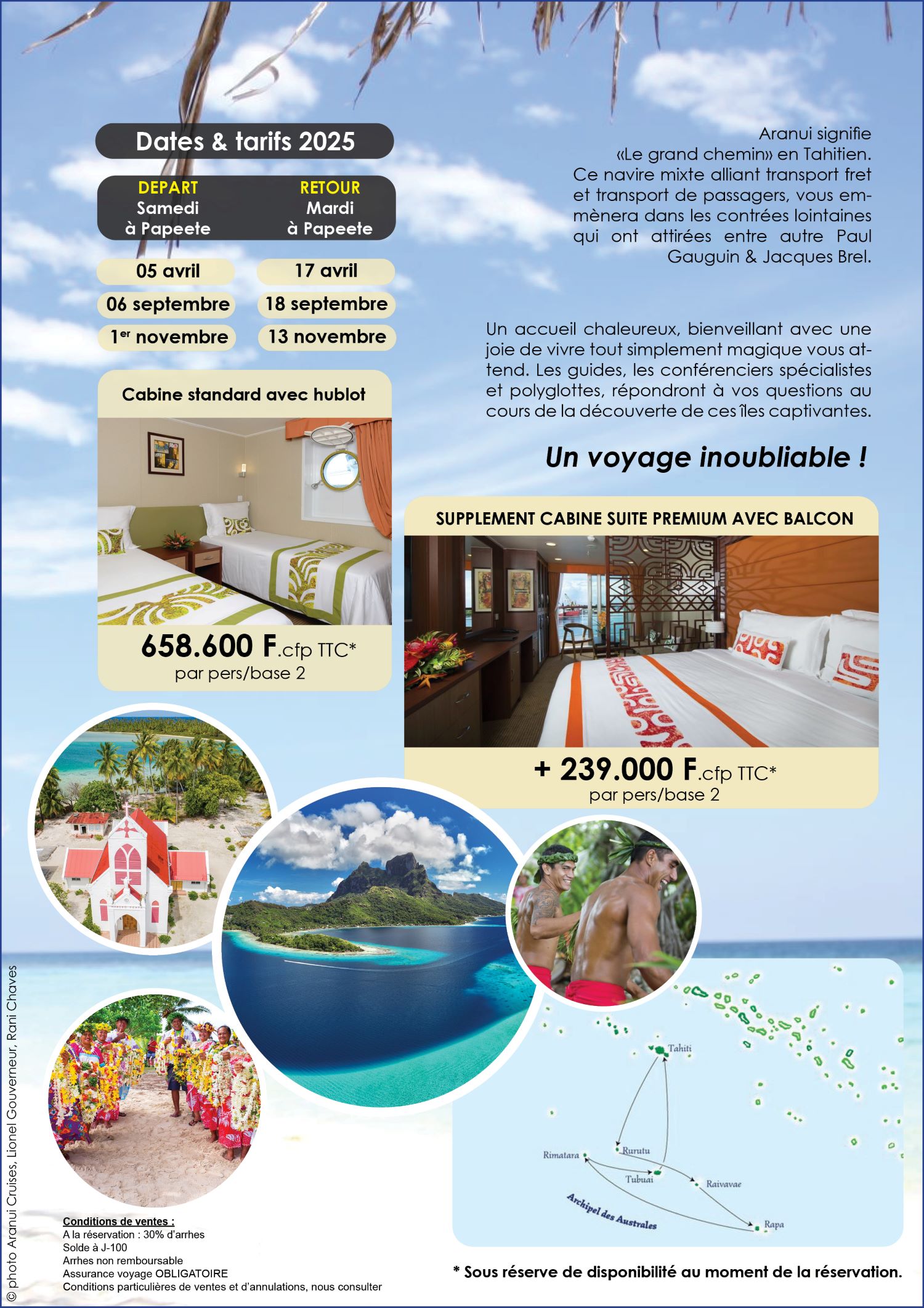 Cruise ARANUI 2025 Australes amac2